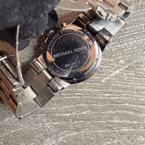 Michael Kors Silver Chronograph Watch with Crystal Bezel - Picture 3 of 4